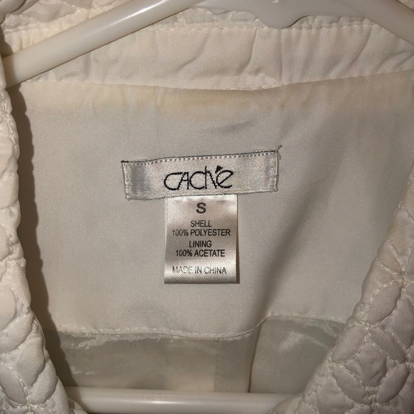 Cache White Quilted Jacket Size Small - Picture 2 of 7